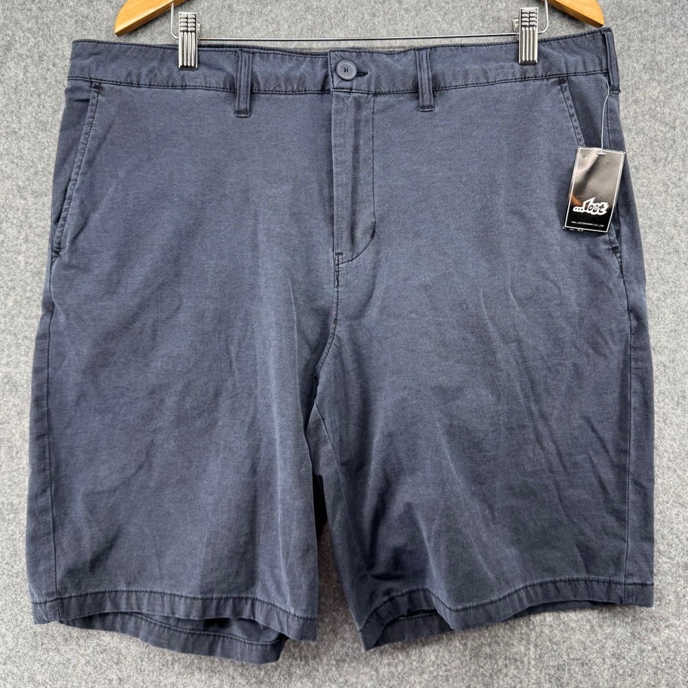 Lost Flexwear Shorts Mens 38 Blue Flat Front Stretch Chino Casual